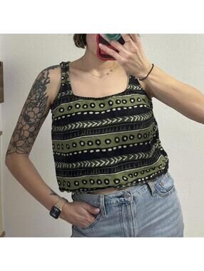 Elie Tahari Women's Green and Multi Vests-tanks-cami